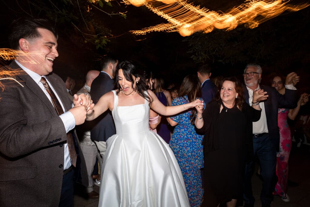 Greek dancing at Vine Hill House wedding reception