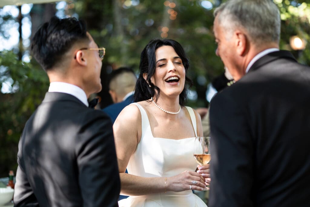 Bride reciting vows at Sonoma County wedding ceremony