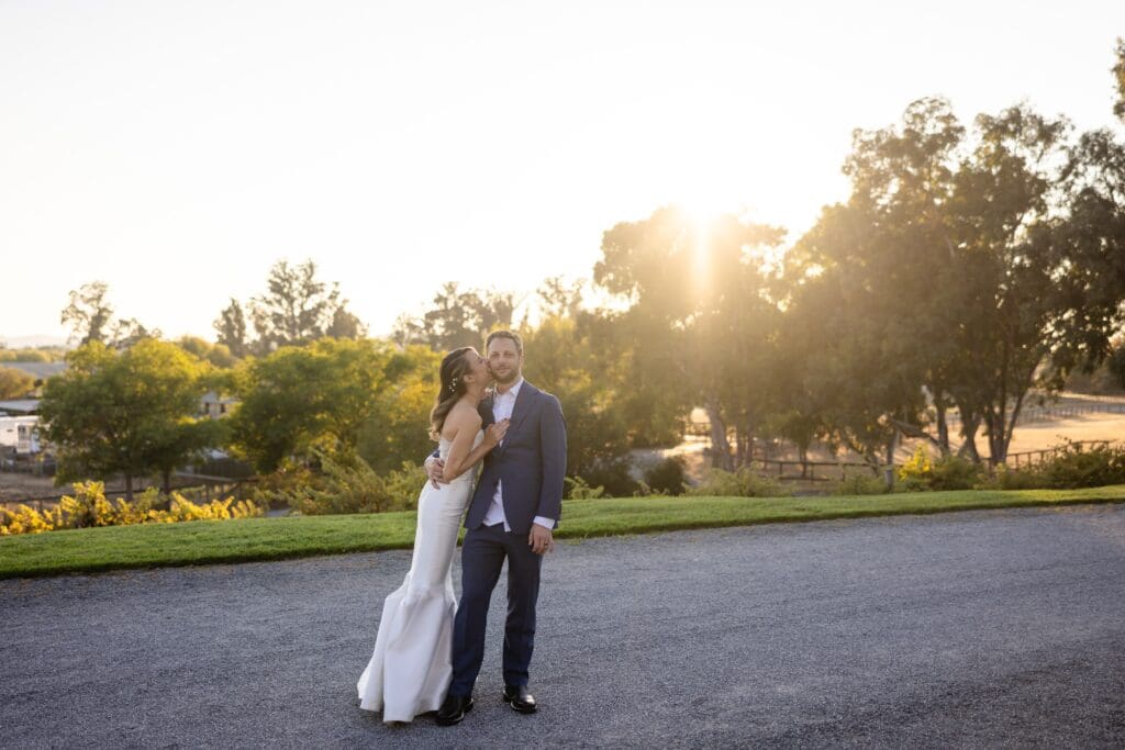 Bride and groom at Flying Cloud Farm in Northern California