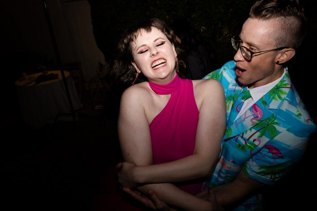 Guests dancing at wedding ceremony in Northern California