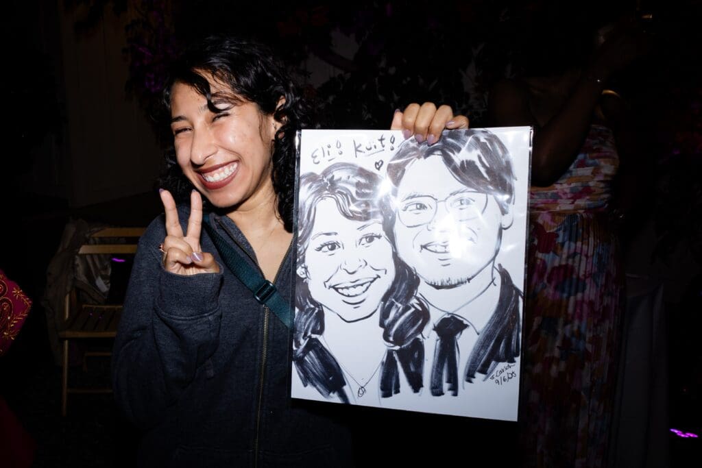 Caricature artist at Flying Cloud Farm in Northern California