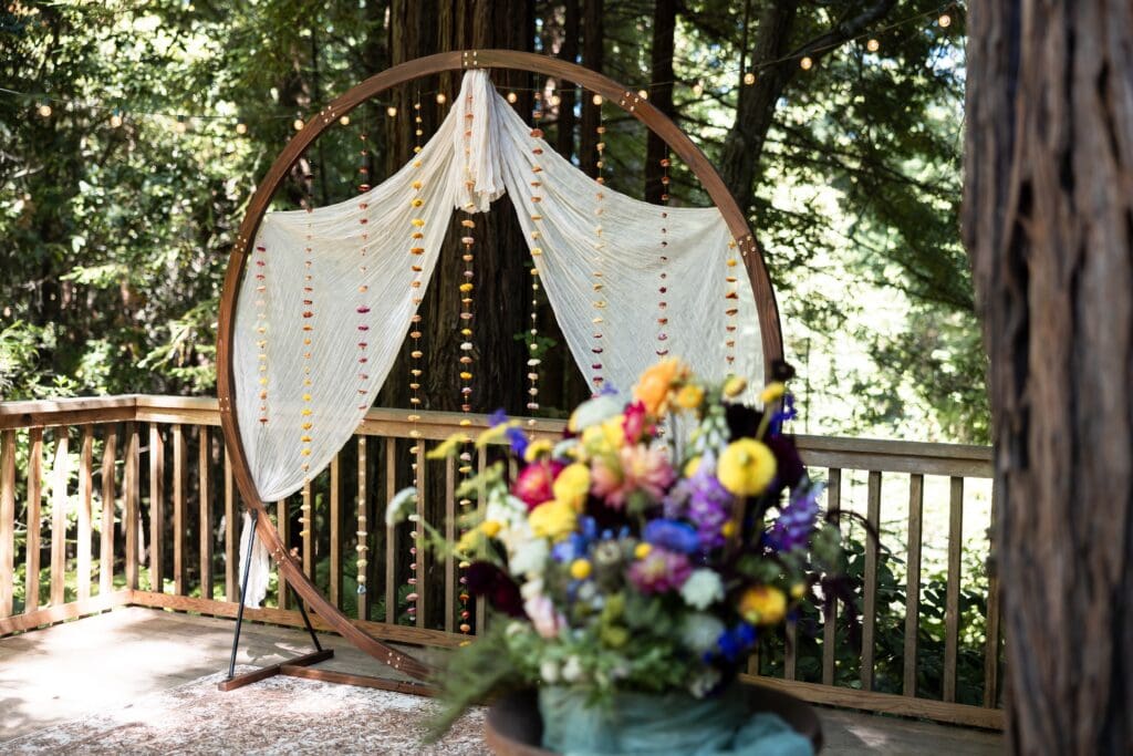 Wedding ceremony in Gualala CA