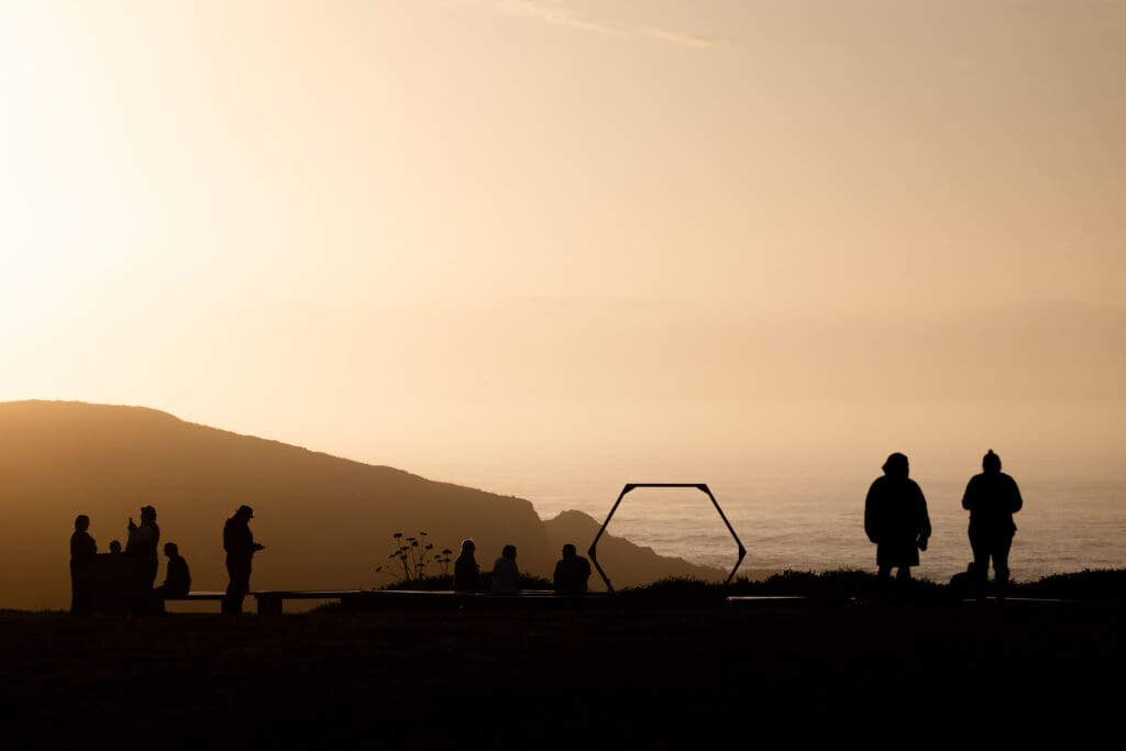 Sunset coastal view at Holly’s Ocean Meadow in Fort Bragg, CA
