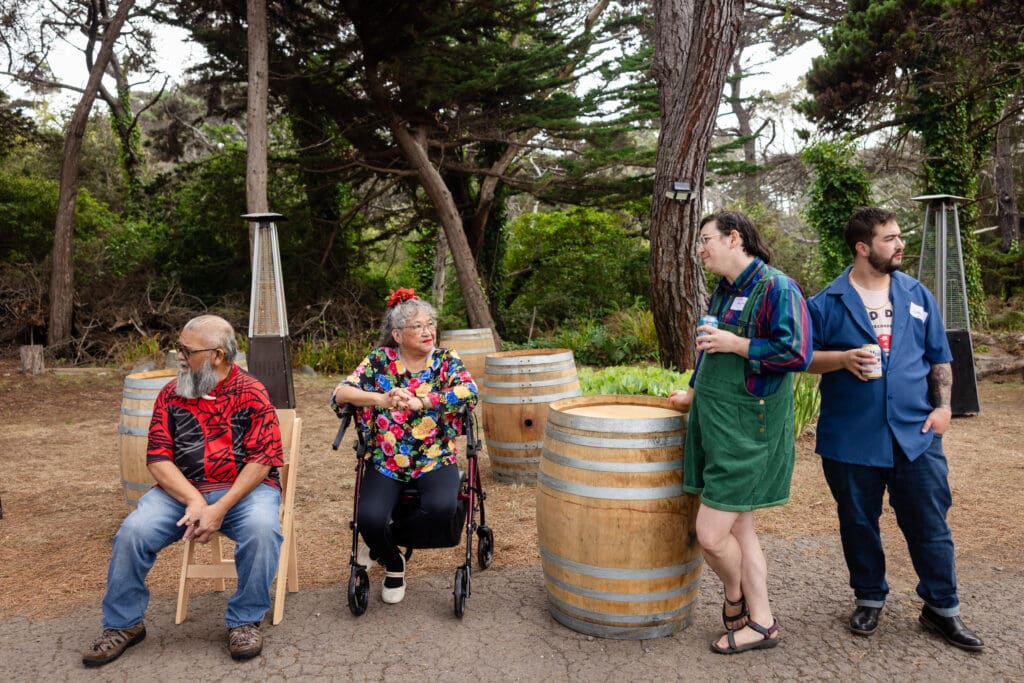 Family gathering for welcome dinner for wedding