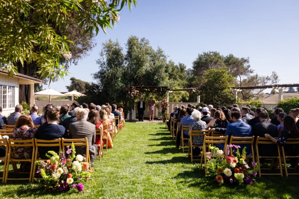 Wedding ceremony at Flying Cloud Farm in Petaluma CA