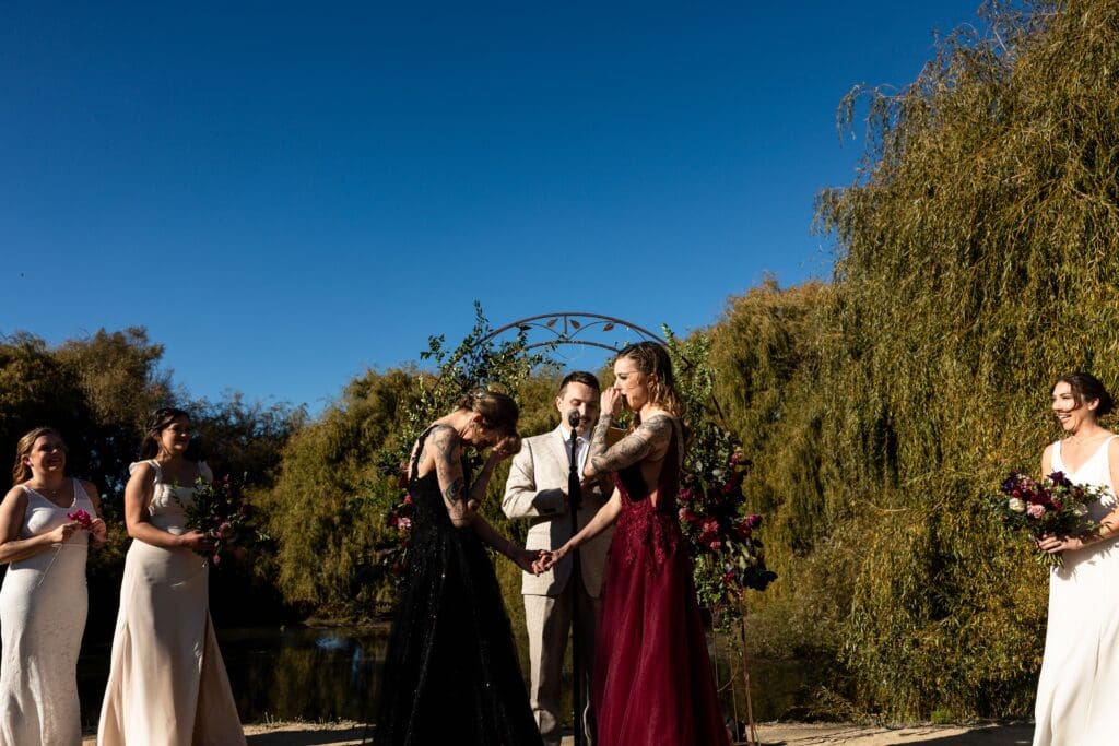 Wedding ceremony at Petaluma wedding venue