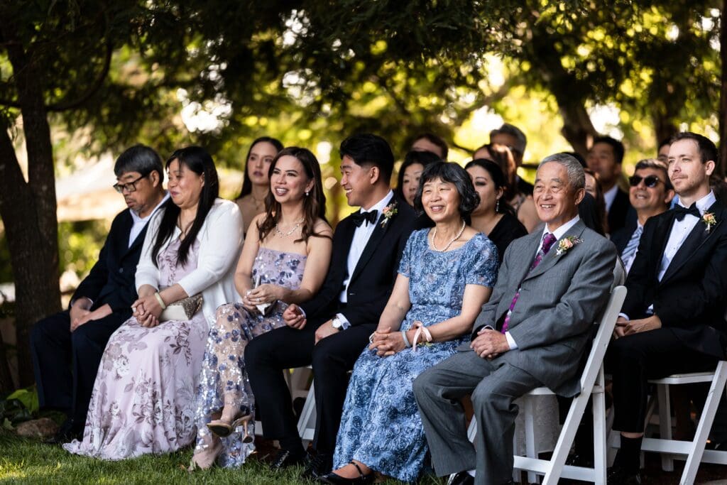 Wedding ceremony guests at Vine Hill House in Sonoma County