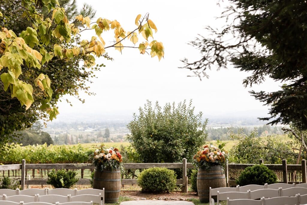 Wedding ceremony location at Vine Hill House in Sonoma County