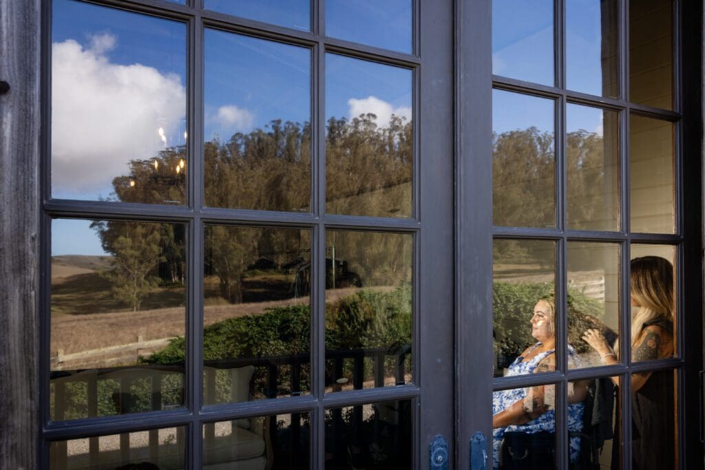 Getting ready area for The Haven at Tomales Wedding