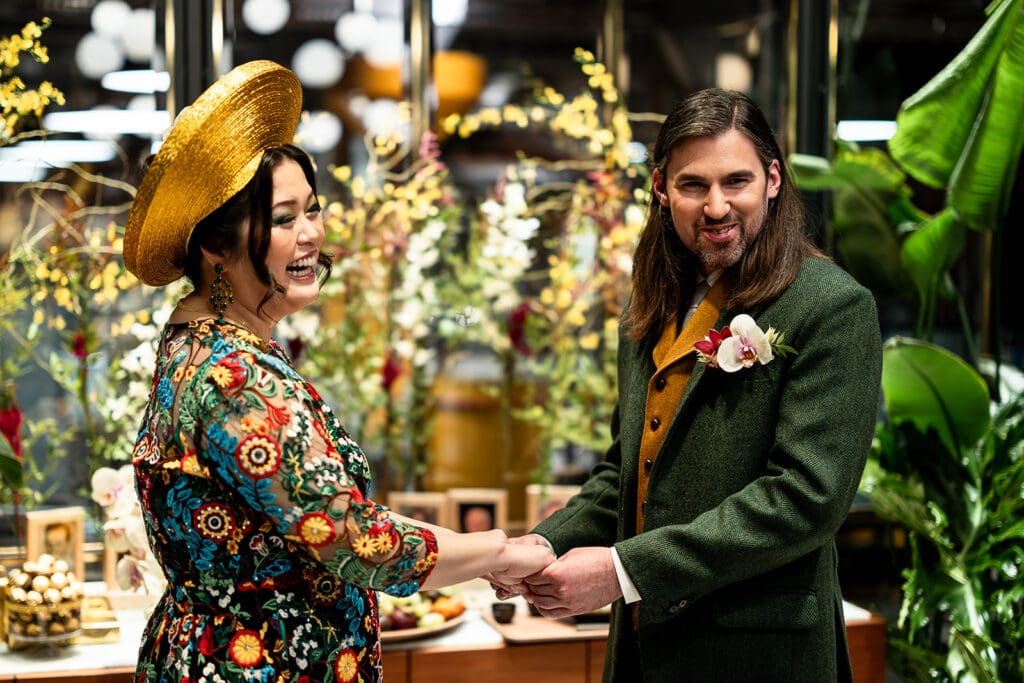 Dandelion Chocolate Factory wedding ceremony in San Francisco