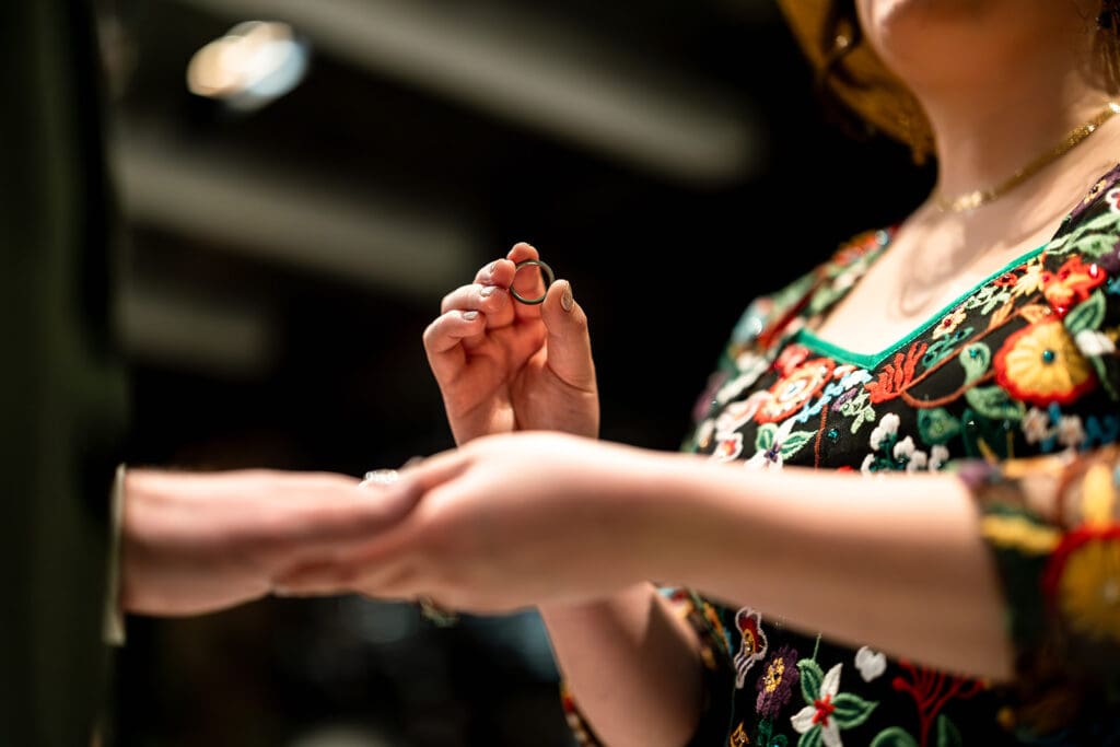 Dandelion Chocolate Factory wedding ceremony in San Francisco