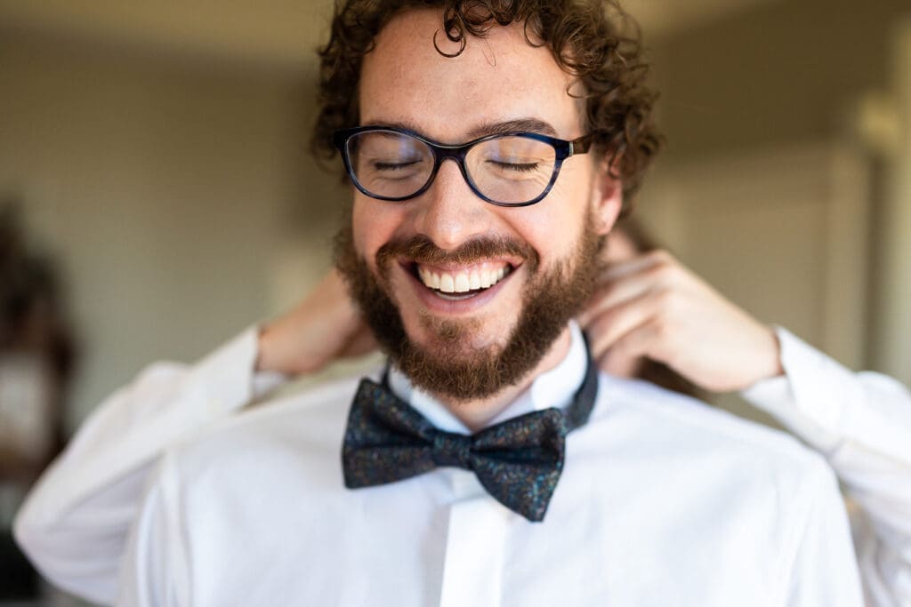 Final wedding preparations at the Fairmont Sonoma Plaza before a Gundlach Bundschu wedding