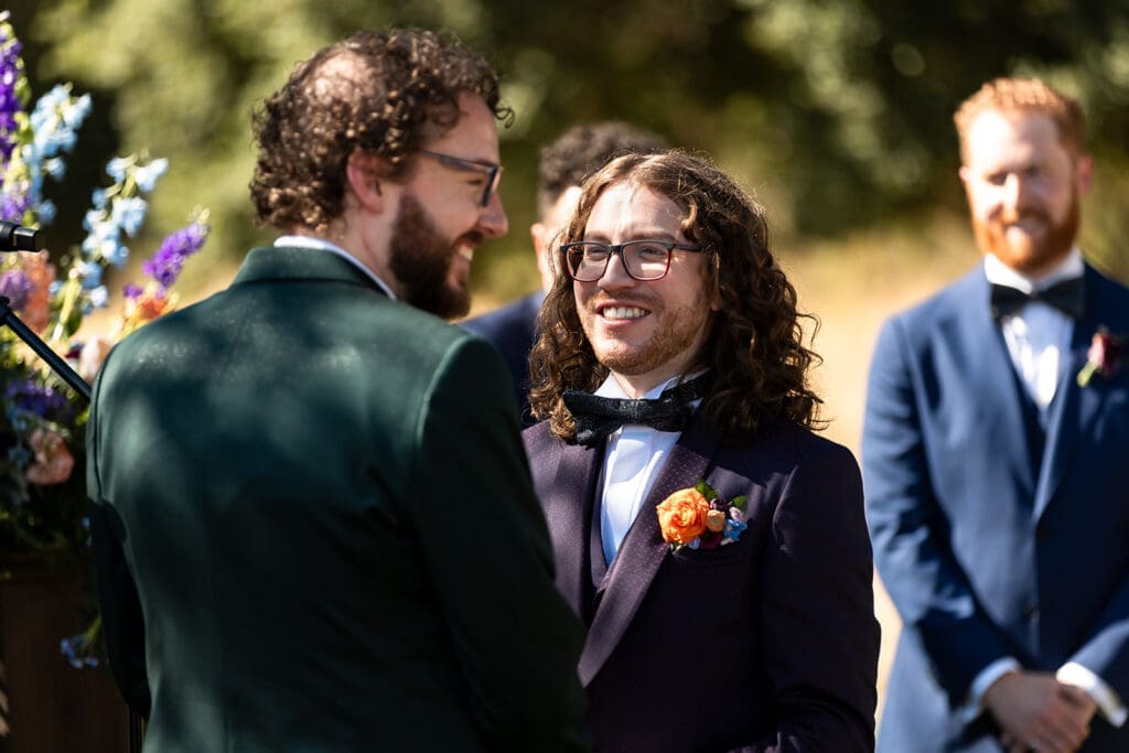 Outdoor wedding ceremony at Gundlach Bundschu Winery on a warm Sonoma day