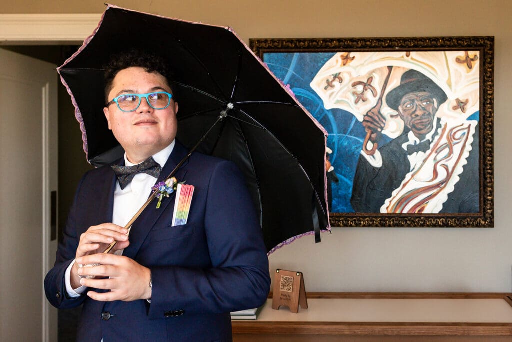 Family and friends gathering at Gundlach Bundschu Winery before the wedding ceremony