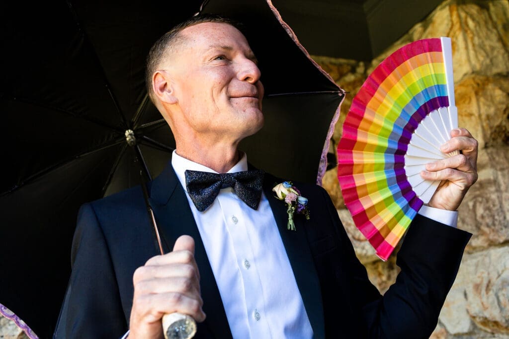 Family and friends gathering at Gundlach Bundschu Winery before the wedding ceremony