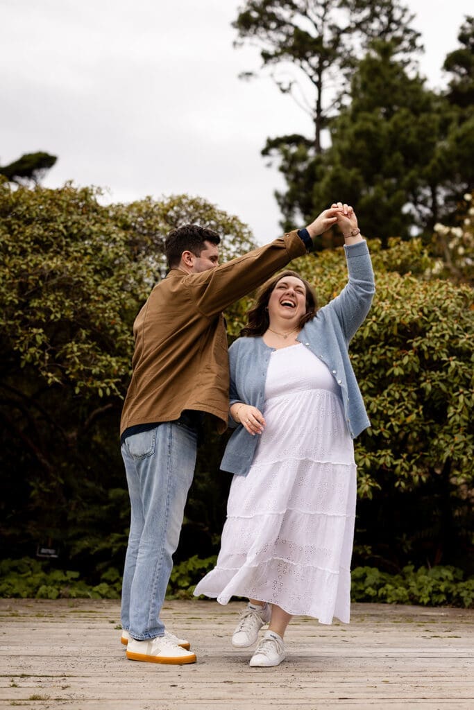 Mendocino wedding photographer capturing candid engagement photos