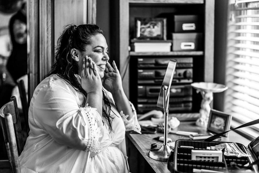 Bride gets ready at intimate Petaluma wedding