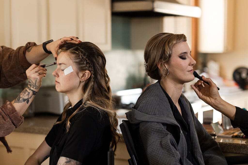 Brides getting ready at Olympia's Valley