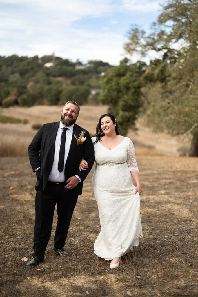 couple portraits during Sonoma County backyard wedding golden hour
