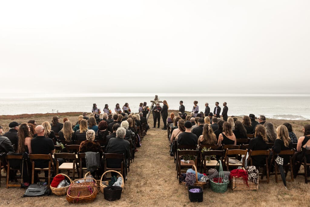Point Cabrillo Lighthouse wedding on foggy Mendocino Coast