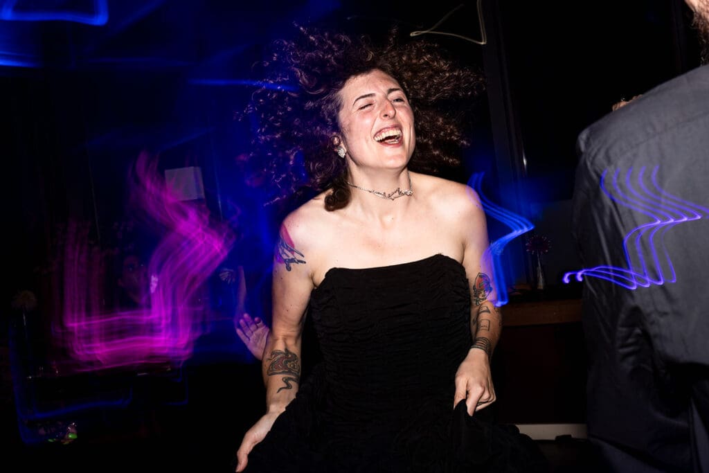 Guests dancing late into the night at Fort Bragg wedding reception