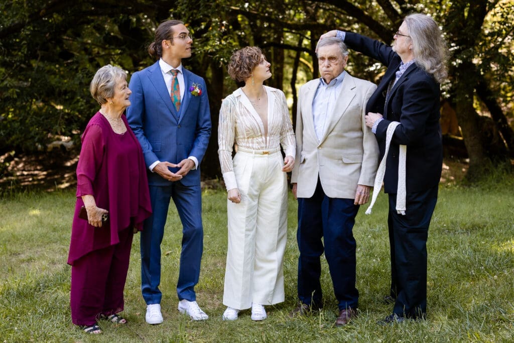 Family formal photos before the ceremony at a Leonard Lake Reserve wedding in Mendocino