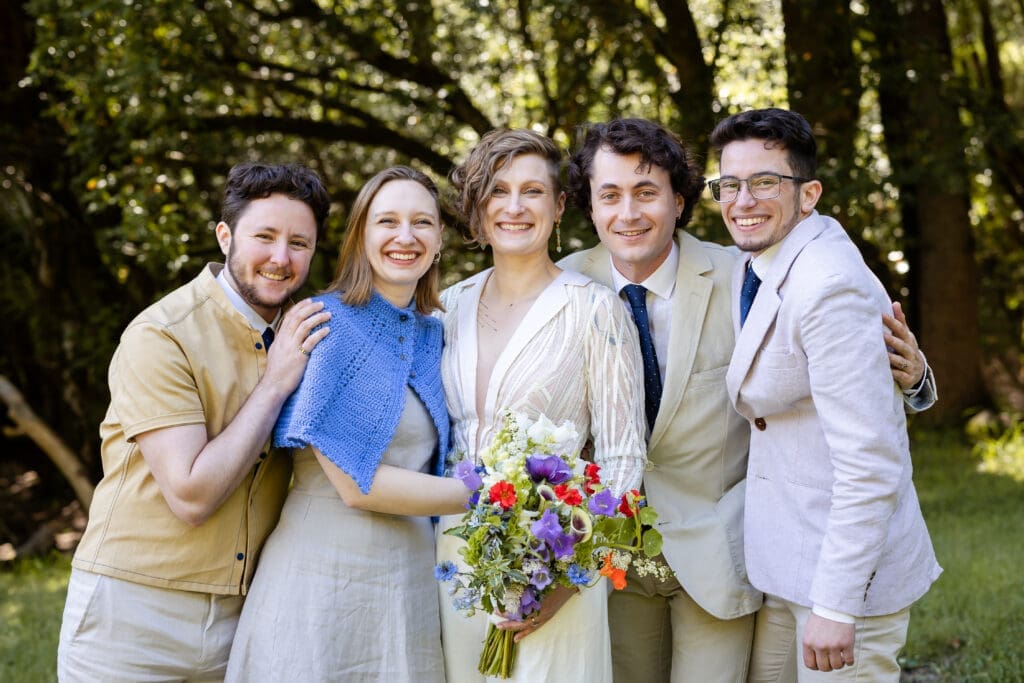 Family formal photos before the ceremony at a Leonard Lake Reserve wedding in Mendocino