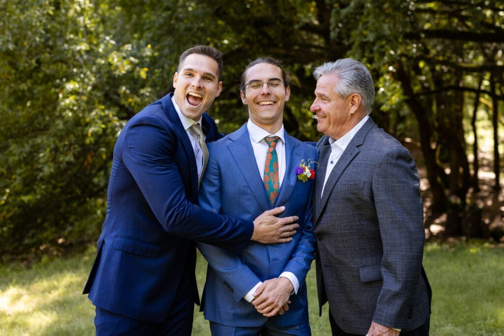 Family formal photos before the ceremony at a Leonard Lake Reserve wedding in Mendocino