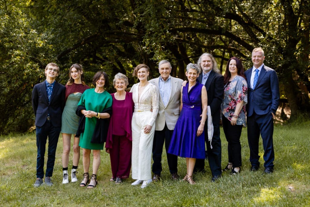 Family formal photos before the ceremony at a Leonard Lake Reserve wedding in Mendocino