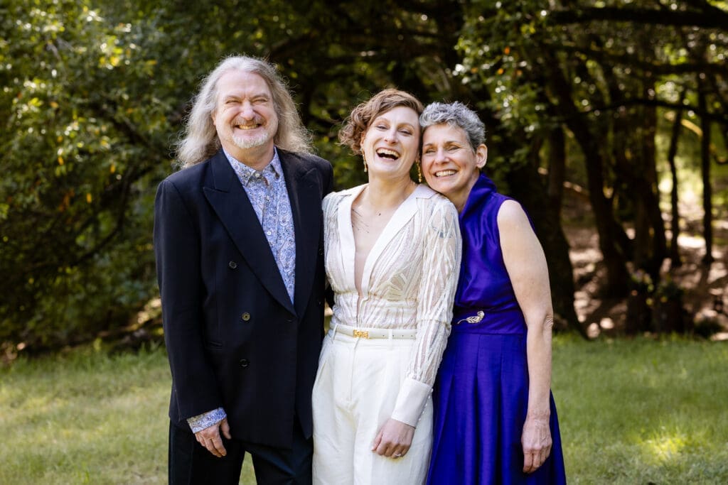 Family formal photos before the ceremony at a Leonard Lake Reserve wedding in Mendocino