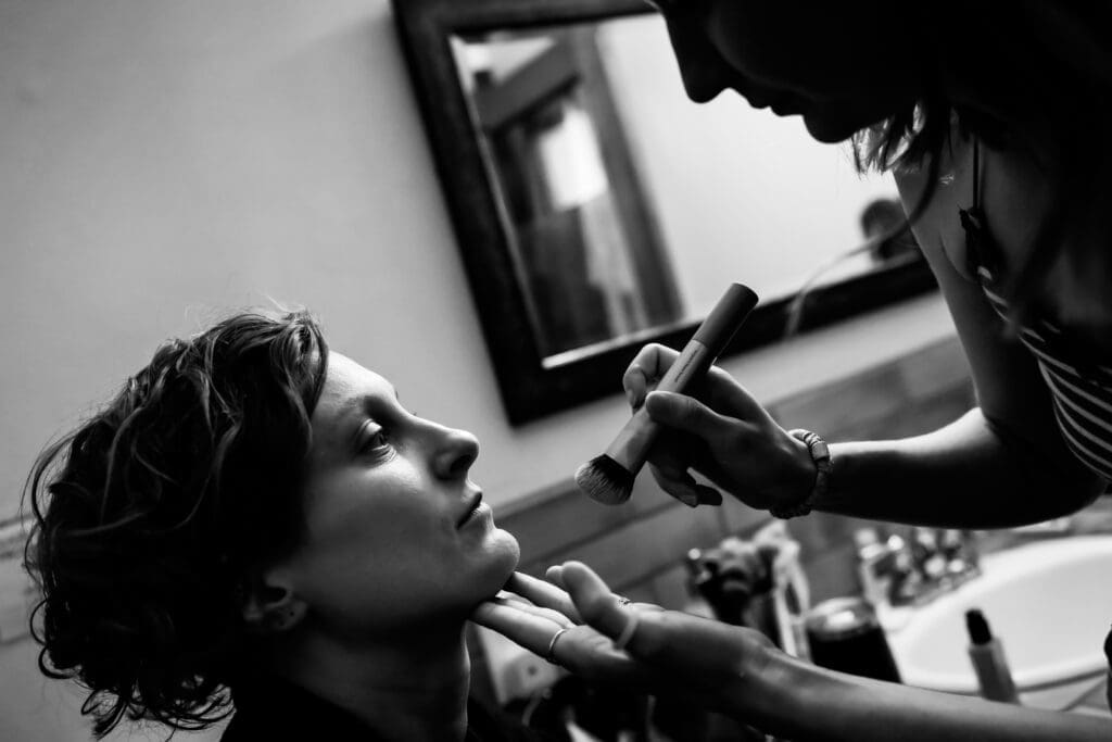 Bride ready for her Mendocino redwoods wedding