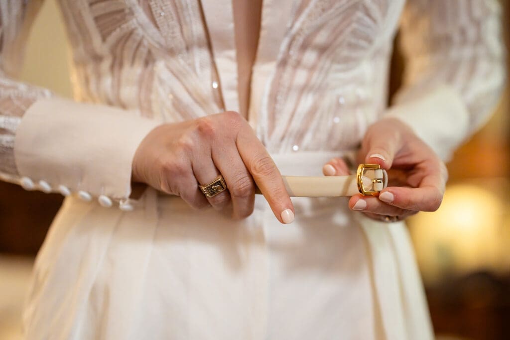Bride ready for her Mendocino redwoods wedding