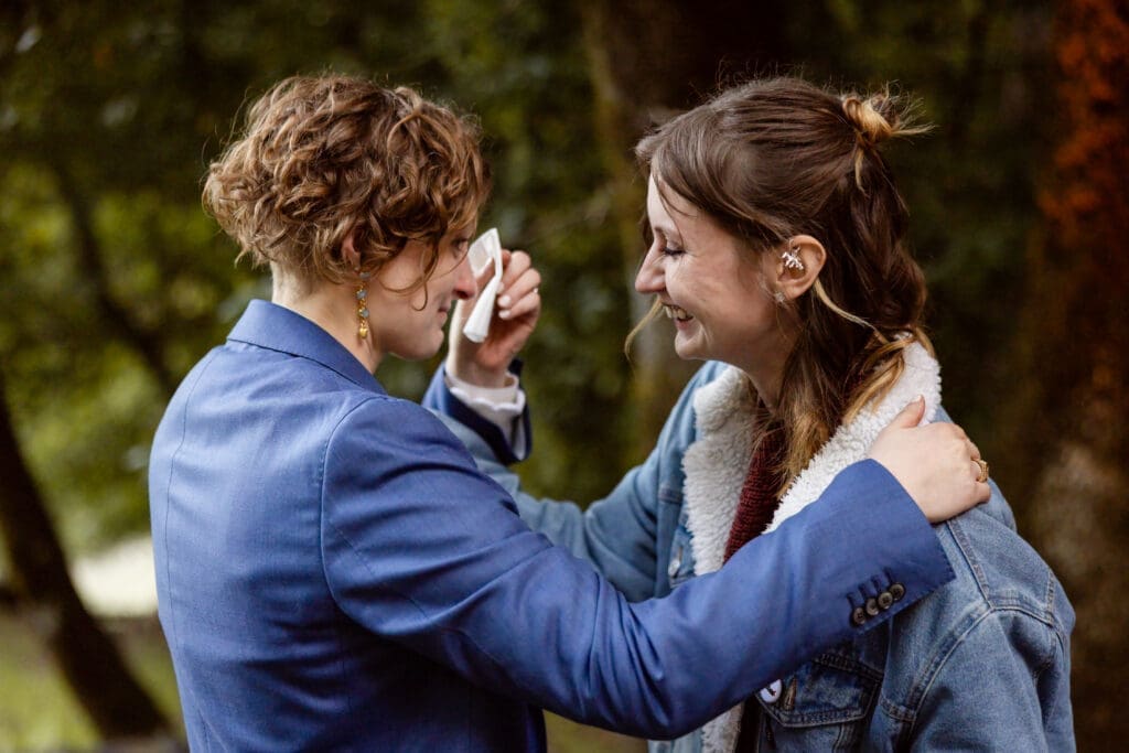 Heartfelt wedding speech at a Mendocino retreat wedding reception
