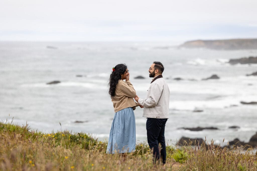 Boyfriend proposes to girlfriend at the Mendocino Botanical Gardens